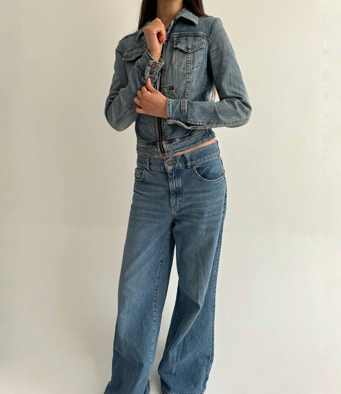 Y2K washed denim jacket