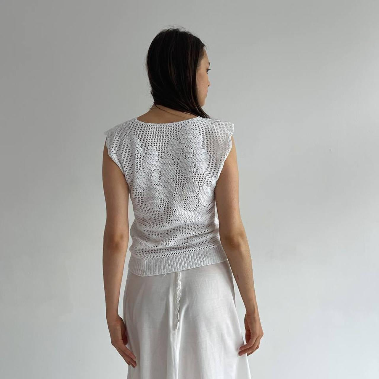 Vintage crochet white vest