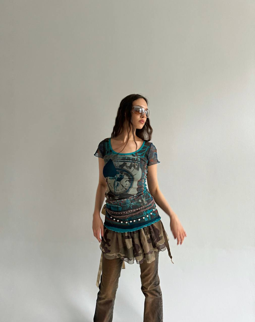 Y2K Save The Queen mesh blouse