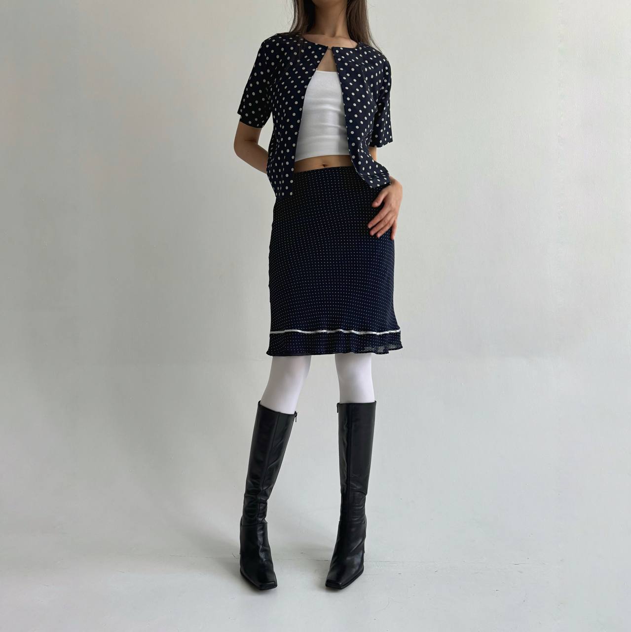 Vintage Blumarine viscose polka dot skirt