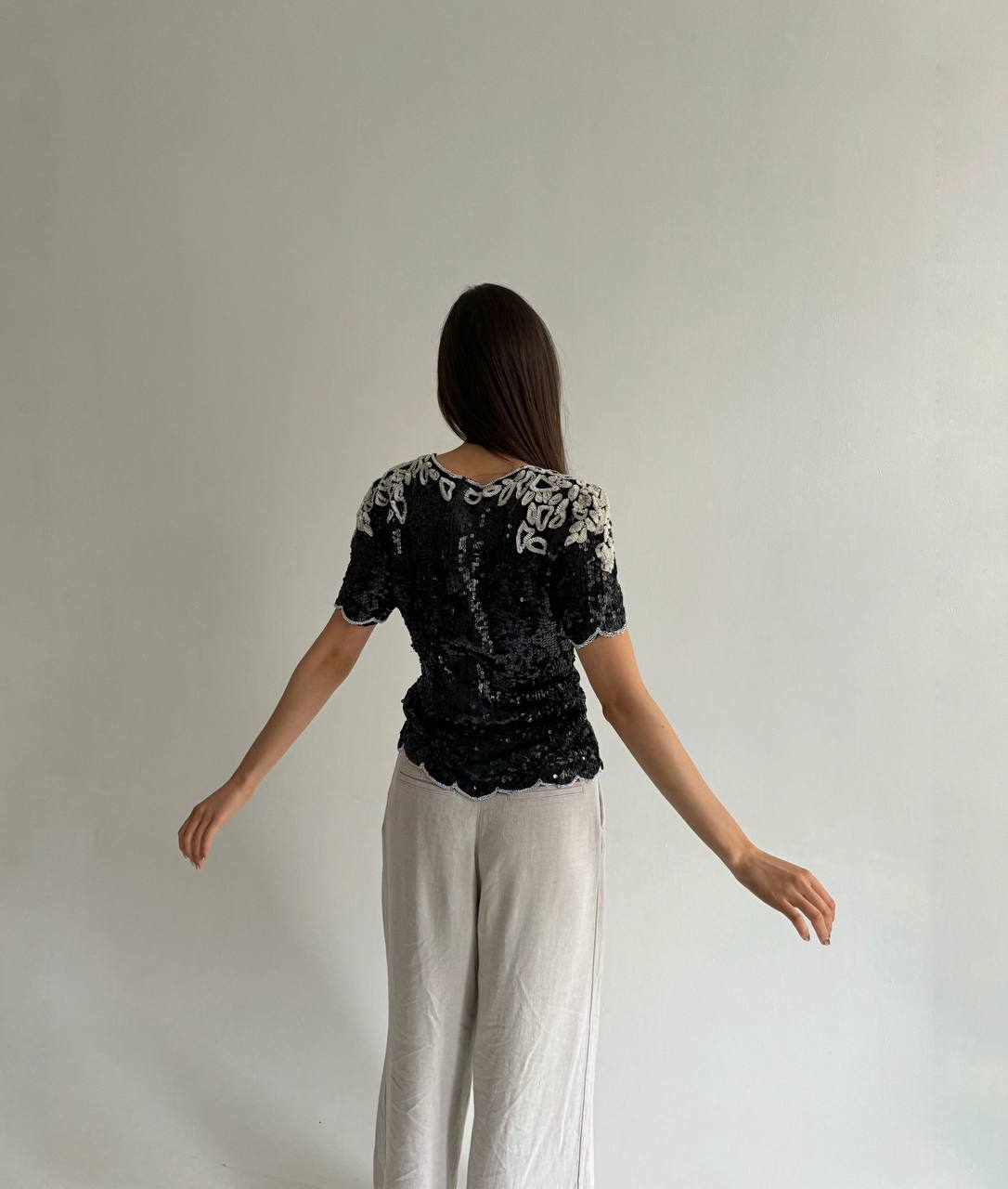 Vintage sequin beaded blouse