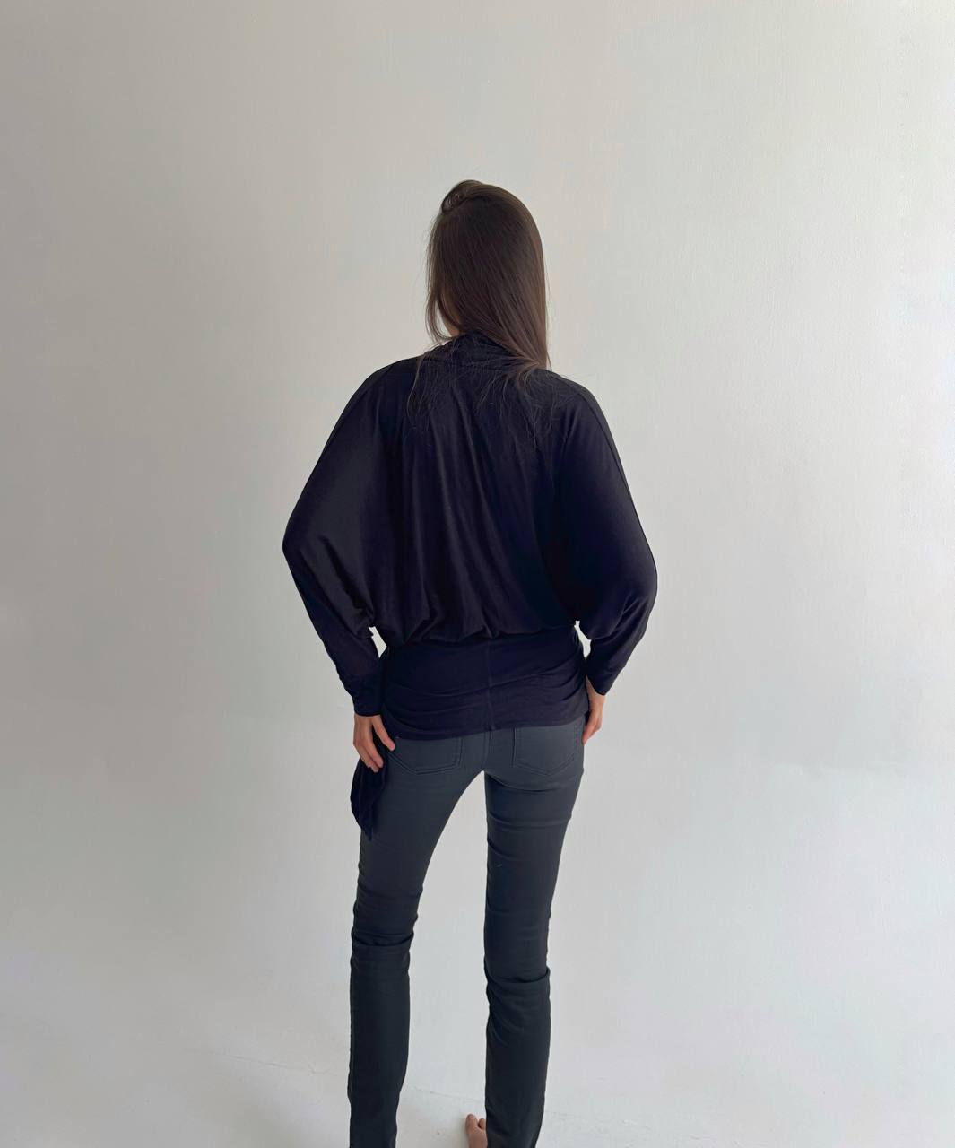 Vintage Plein Sud viscose draped blouse with belt
