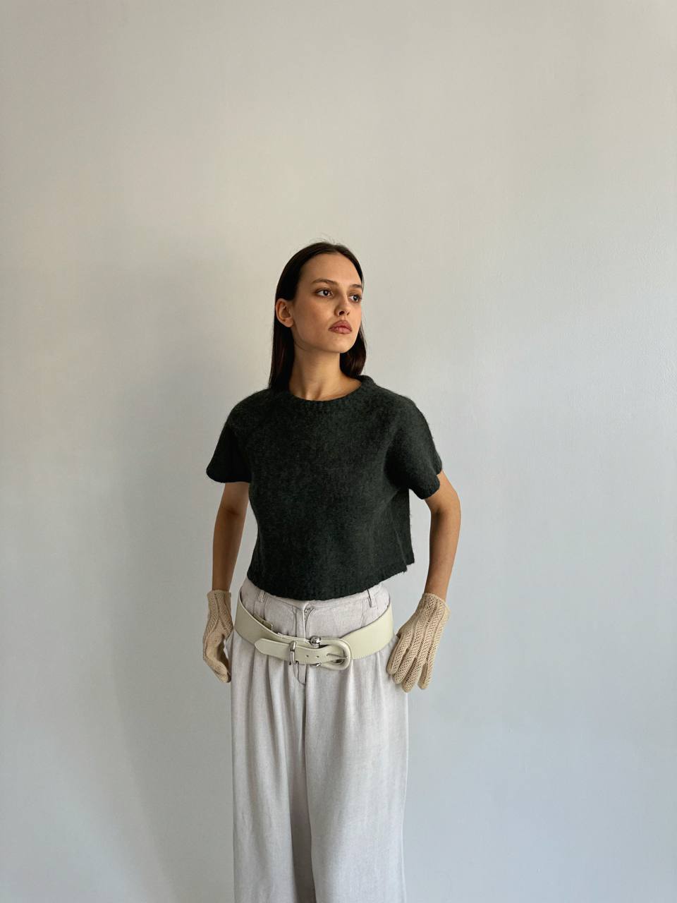 Vintage alpaca dark green sweater