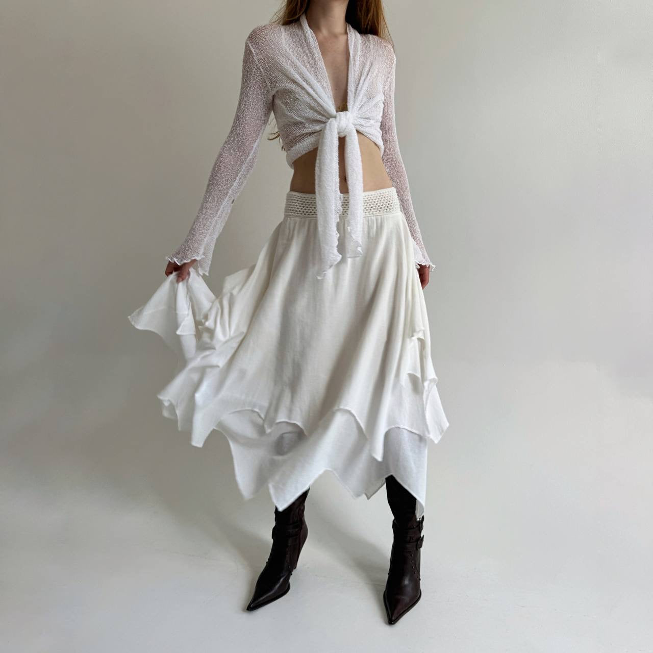 Vintage asymmetrical layered skirt