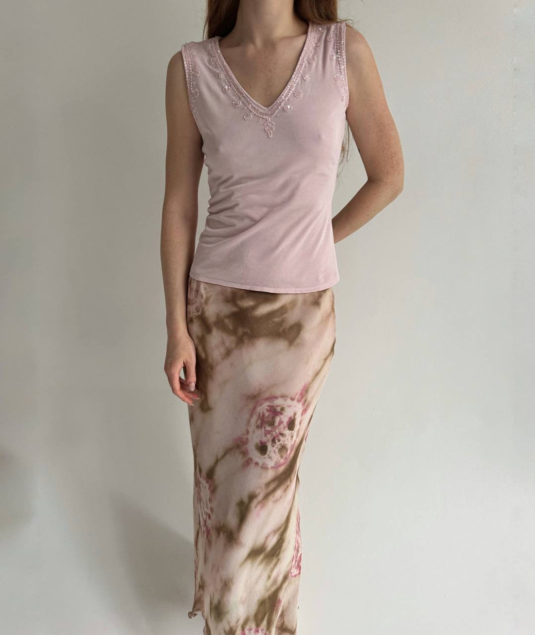 Vintage 100% pure silk baby pink blouse