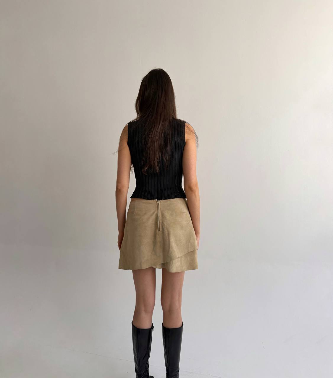 Vintage leather asymmetrical skirt
