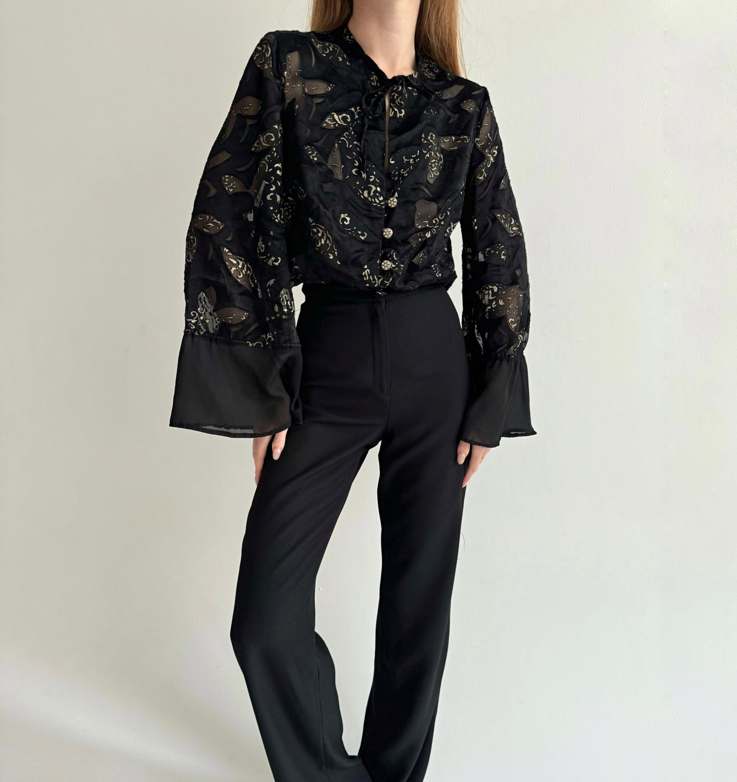 Vintage blouse with mesh details