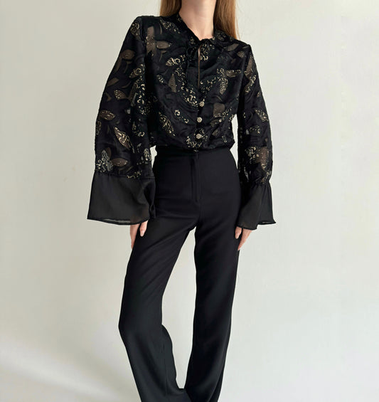 Vintage blouse with mesh details