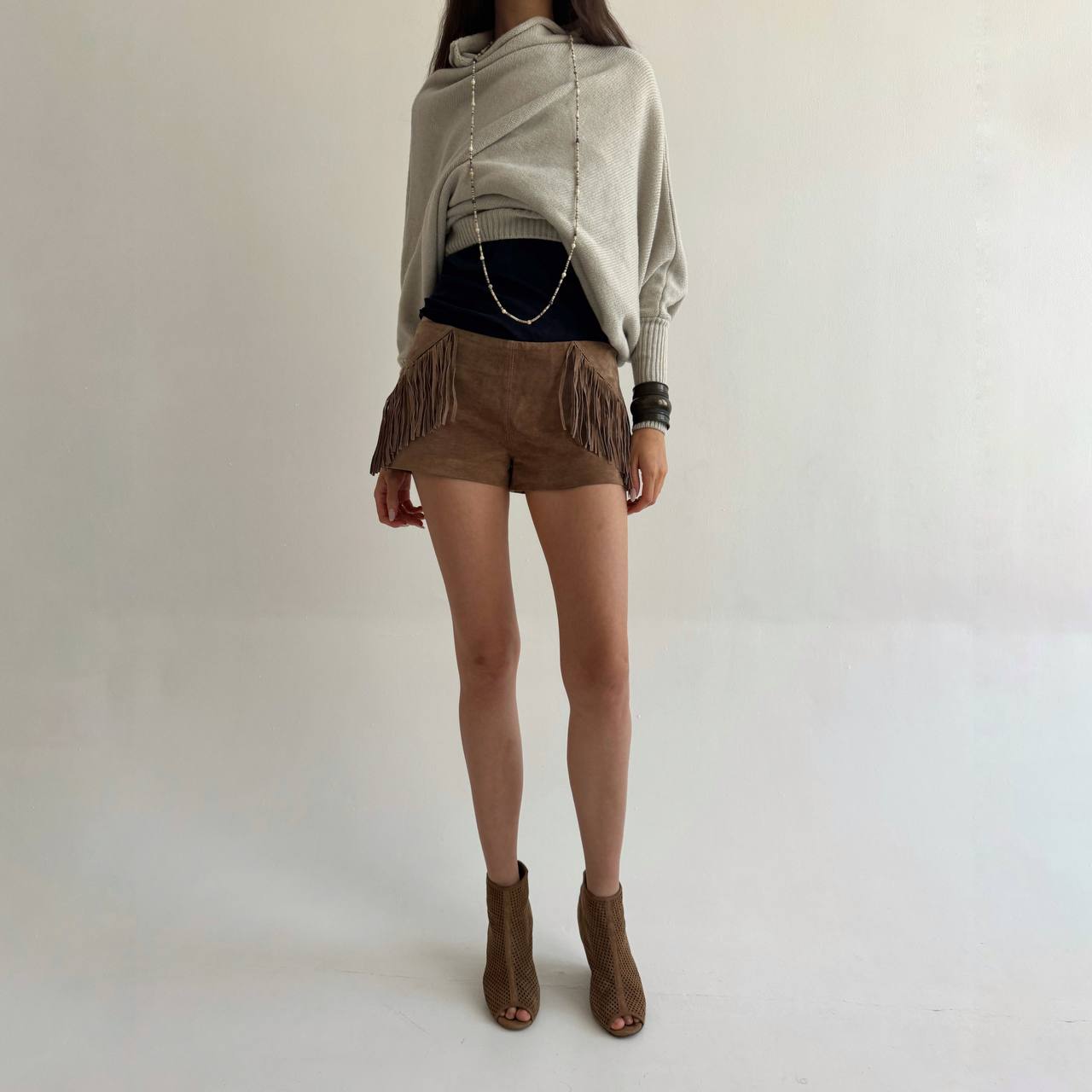 Genuine leather Liu Jo shorts with tassels
