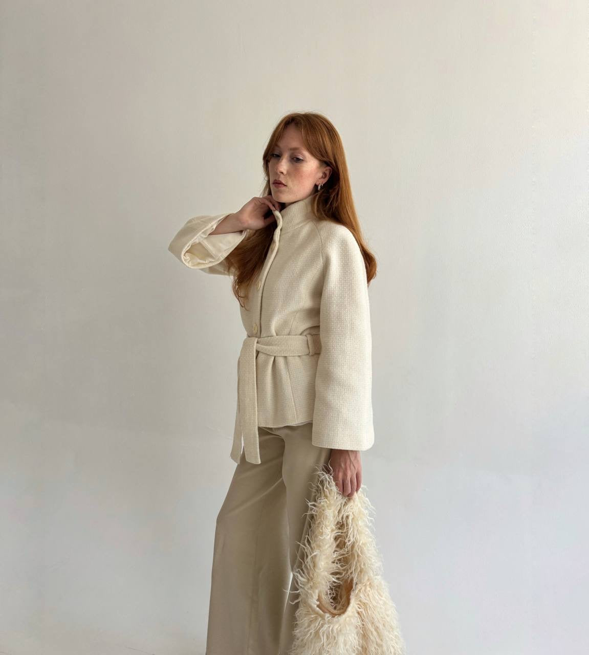 Vintage button up jacket with wide sleeves