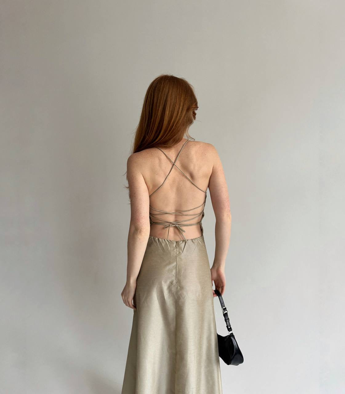 Vintage maxi dress with beautiful crossed back straps