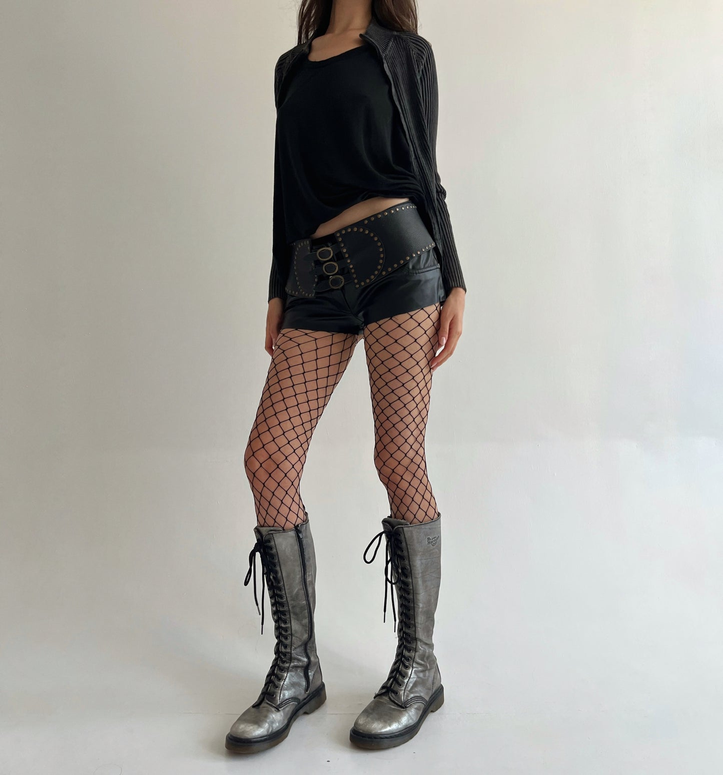 Vintage faux leather mini shorts