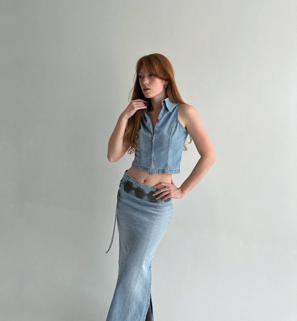 Vintage Y2K denim 2 piece set