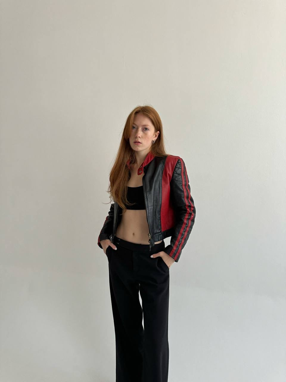 Vintage genuine leather high quality jacket in black