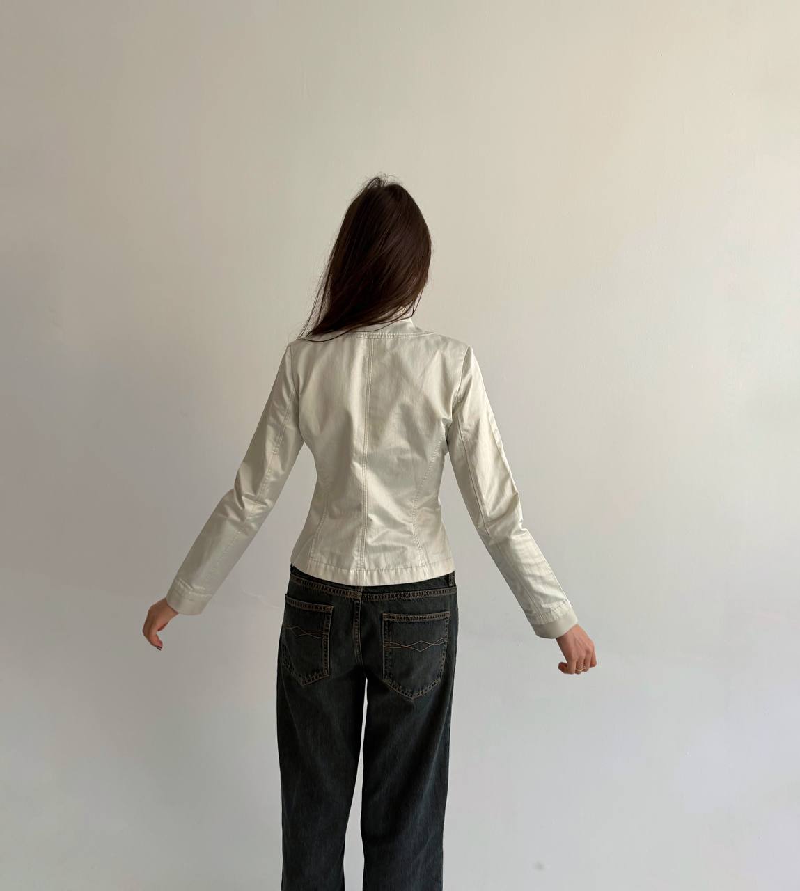 Vintage cotton cream satin jacket