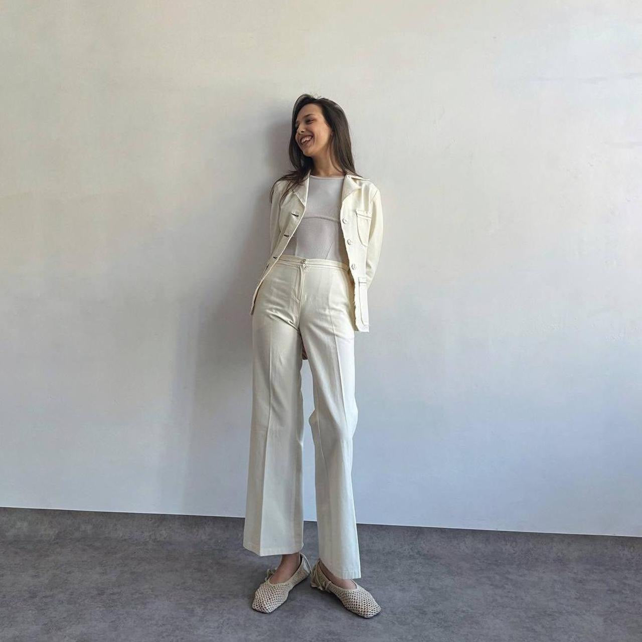 Vintage cotton beige suit