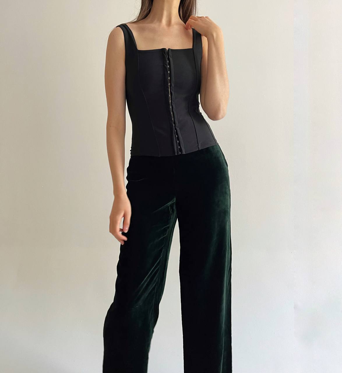 Vintage Giorgio Armani green velvet pants