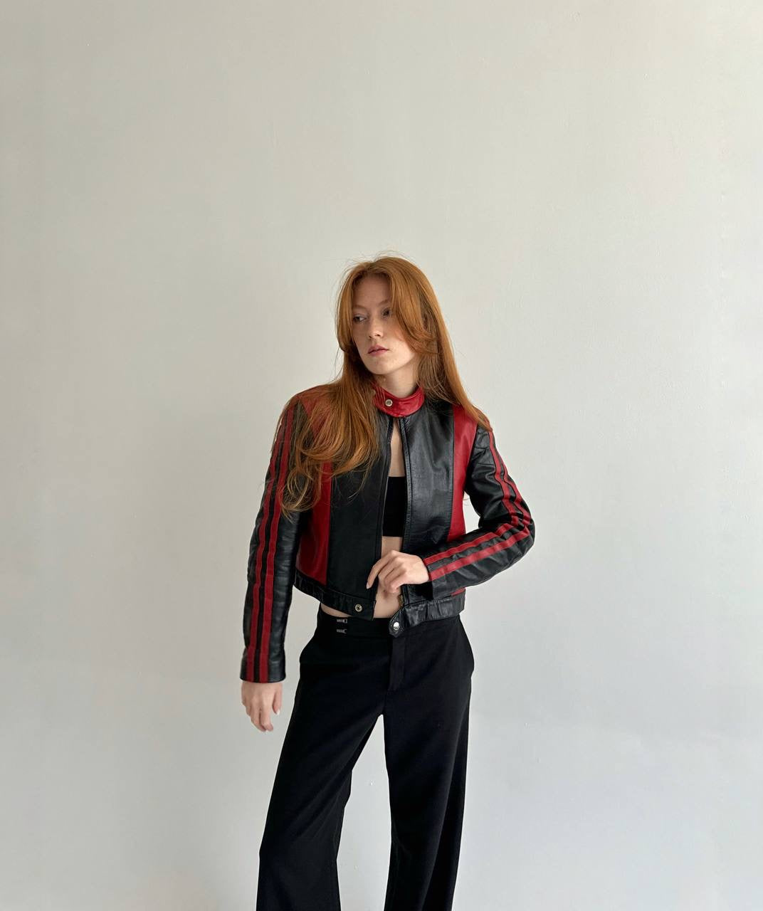 Vintage genuine leather high quality jacket in black