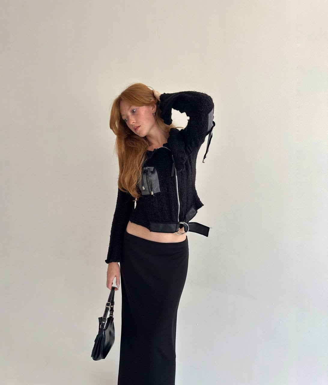 Vintage zone bleue avant garde cardigan