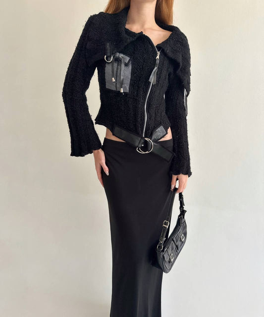 Vintage zone bleue avant garde cardigan