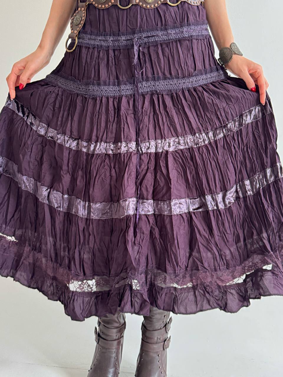 Vintage purple whimsigoth ruched skirt