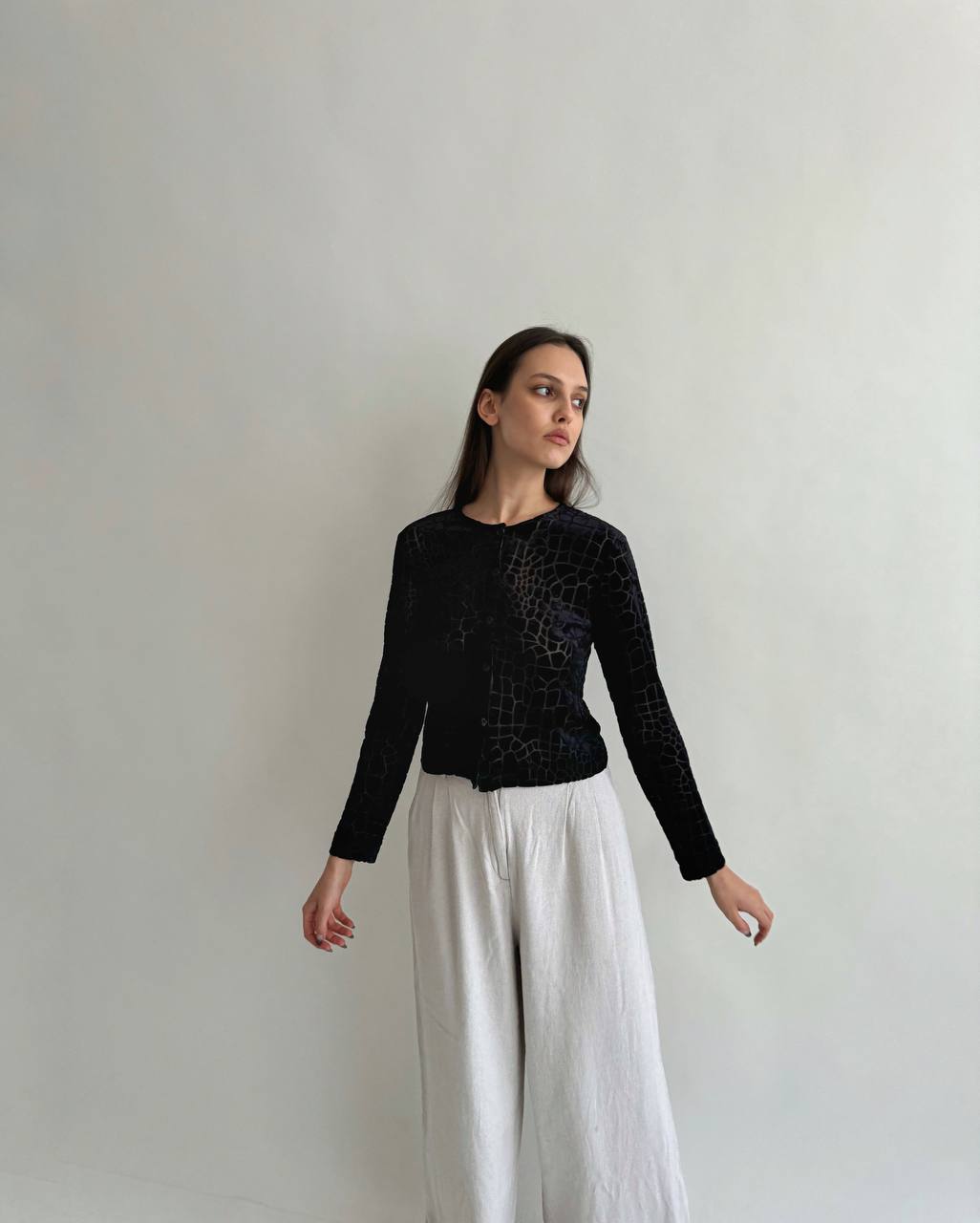 Vintage velvet pattern cardigan