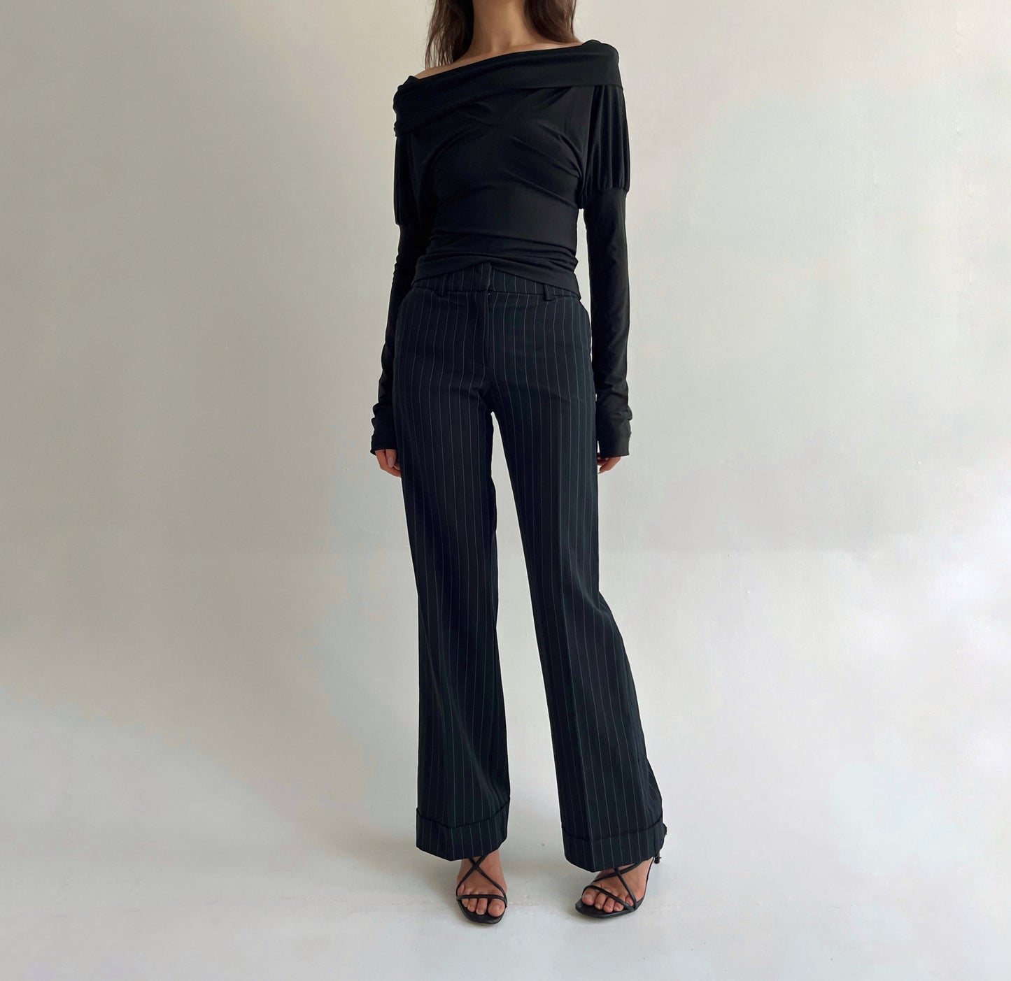 Vintage striped creased pants