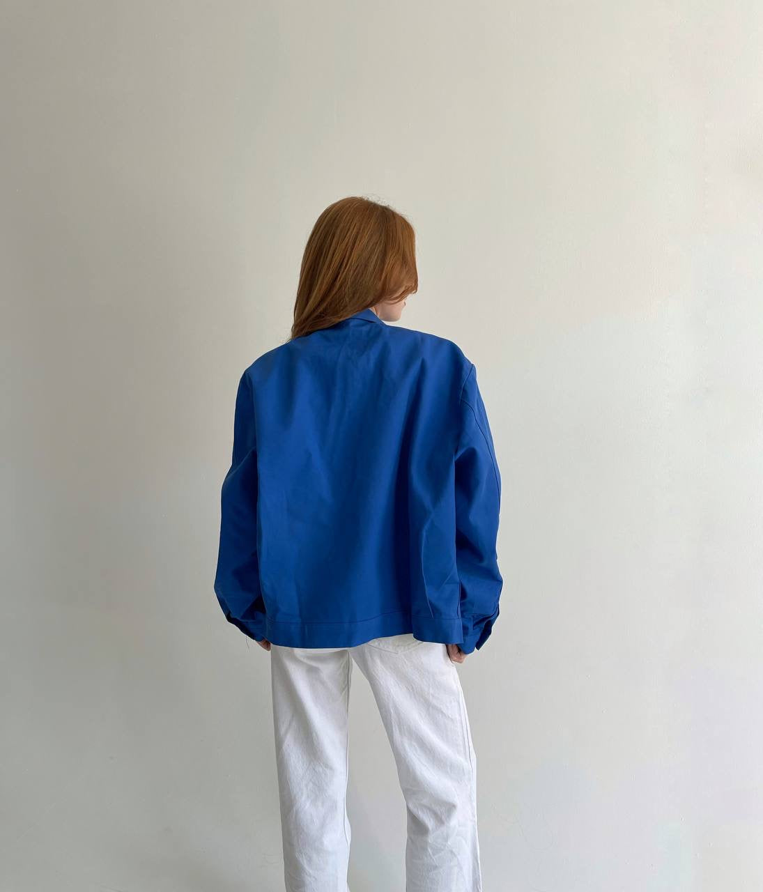 Vintage azure blue cotton jacket