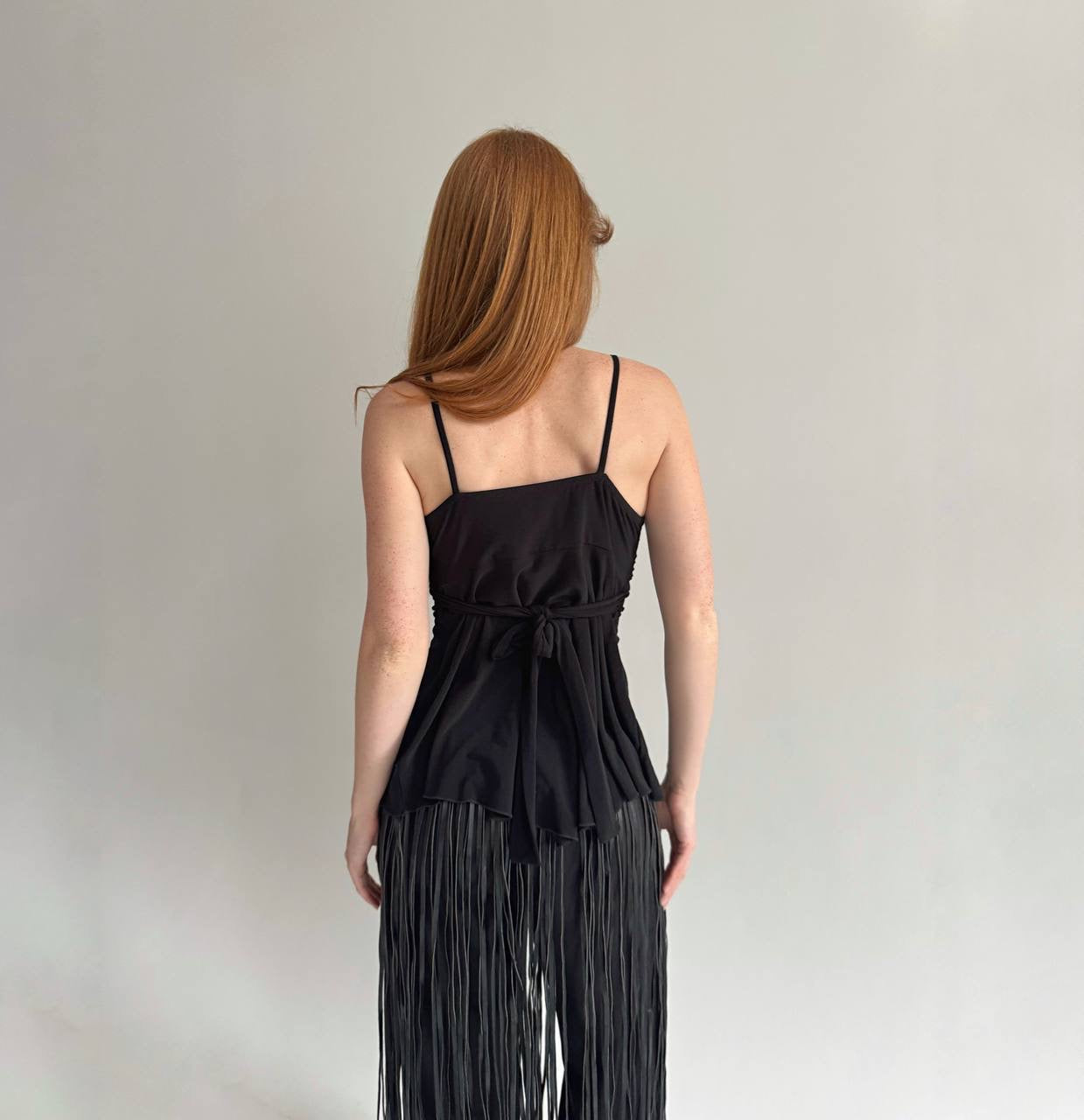Y2K black elastic cami top