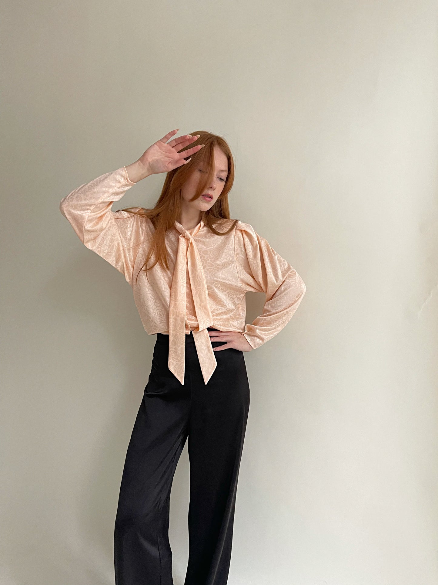 Vintage blouse with roses pattern