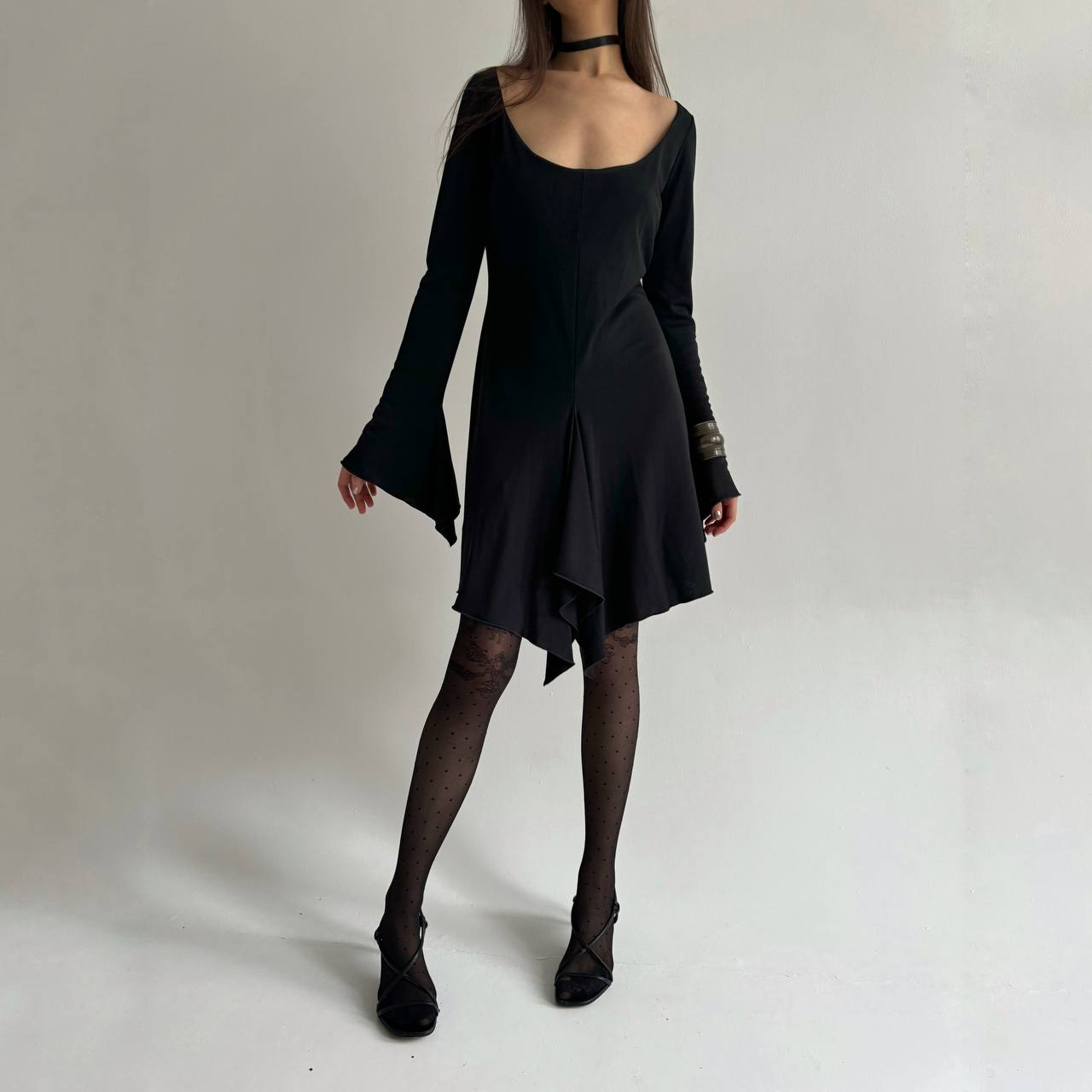 Vintage Gianfranco Ferre acetate gothic dress