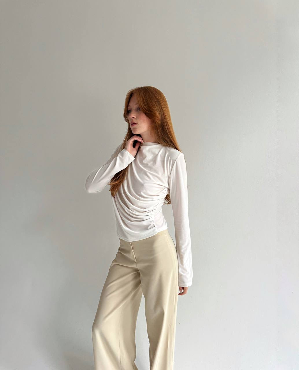 Vintage draped asymmetrical blouse