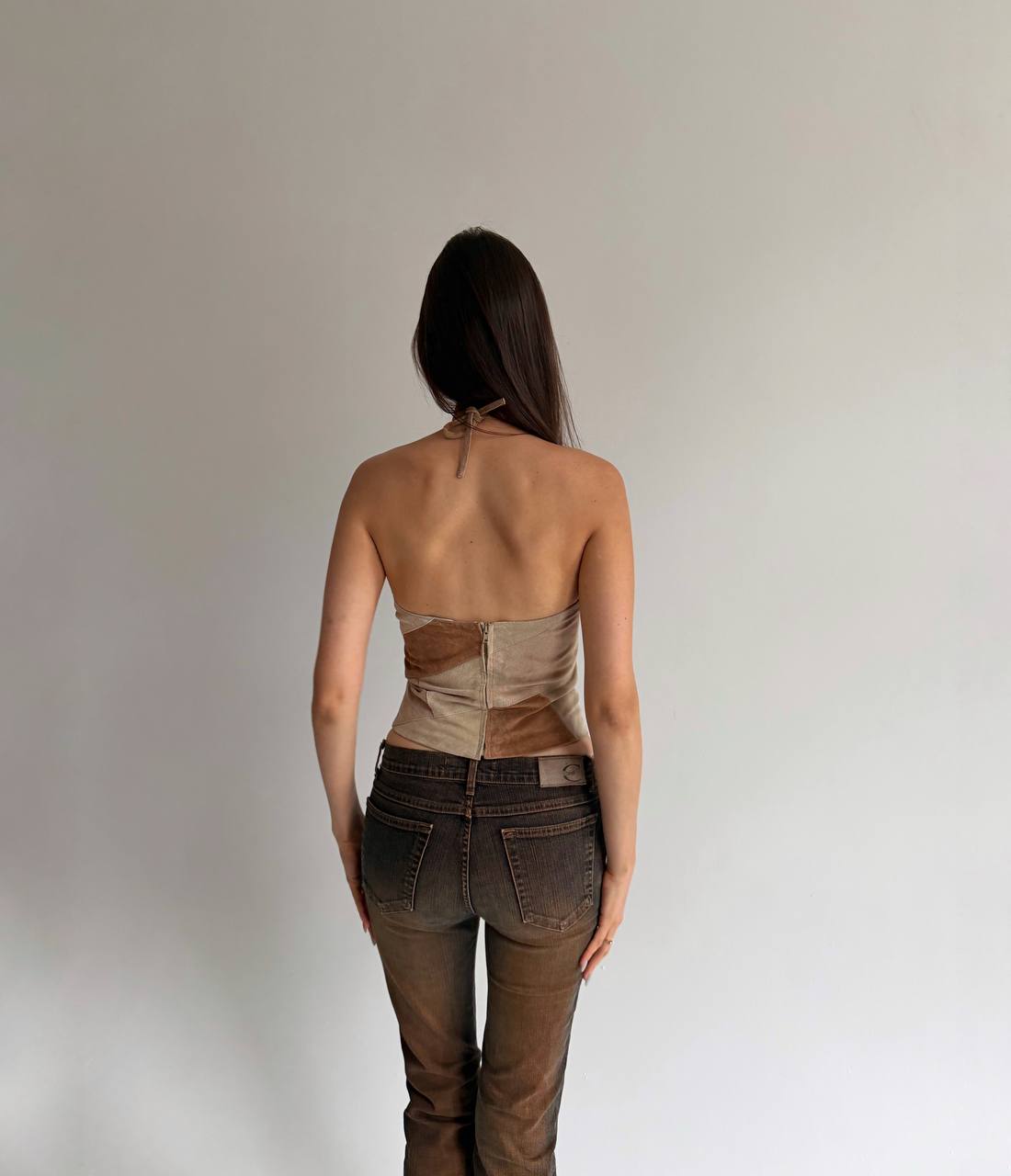 Vintage genuine suede top
