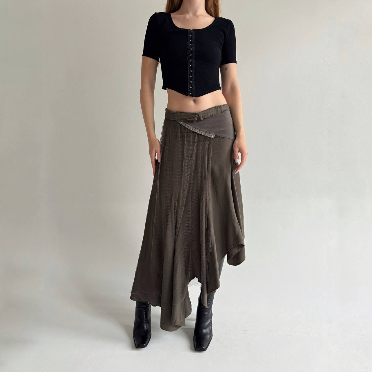 Y2K asymmetrical avant garde skirt