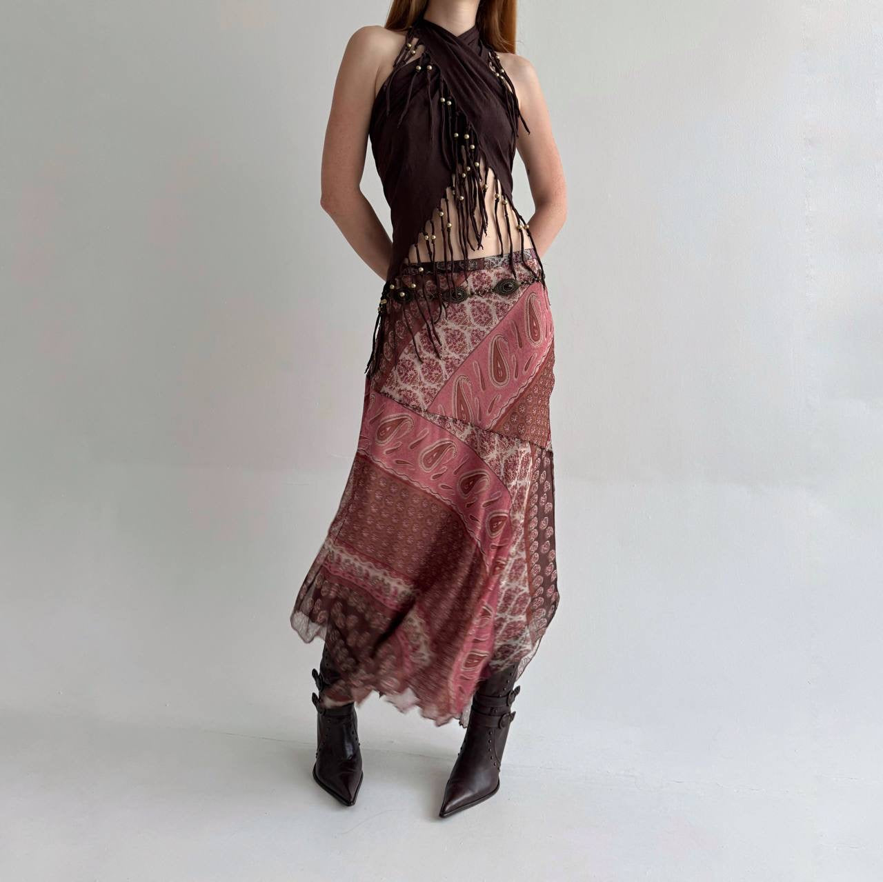 Rene Derhy viscose asymmetrical skirt