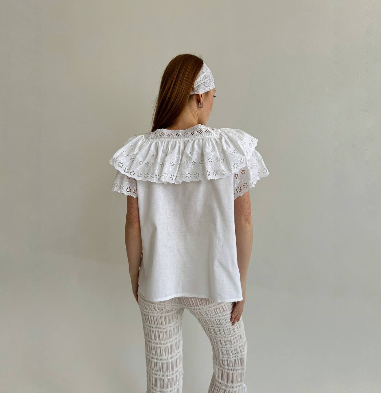 Vintage cotton embroidery blouse