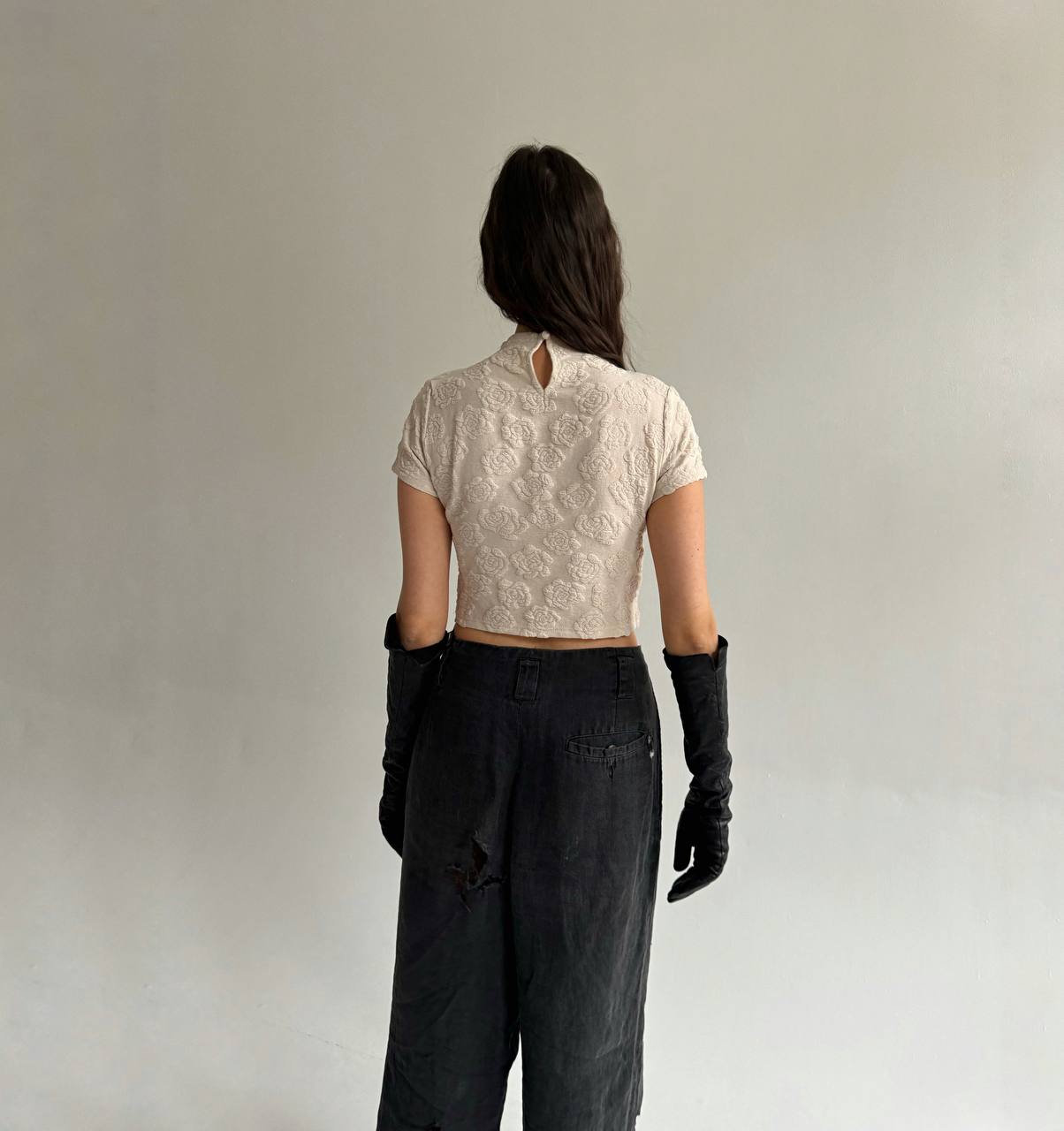 Vintage Japanese flower print blouse