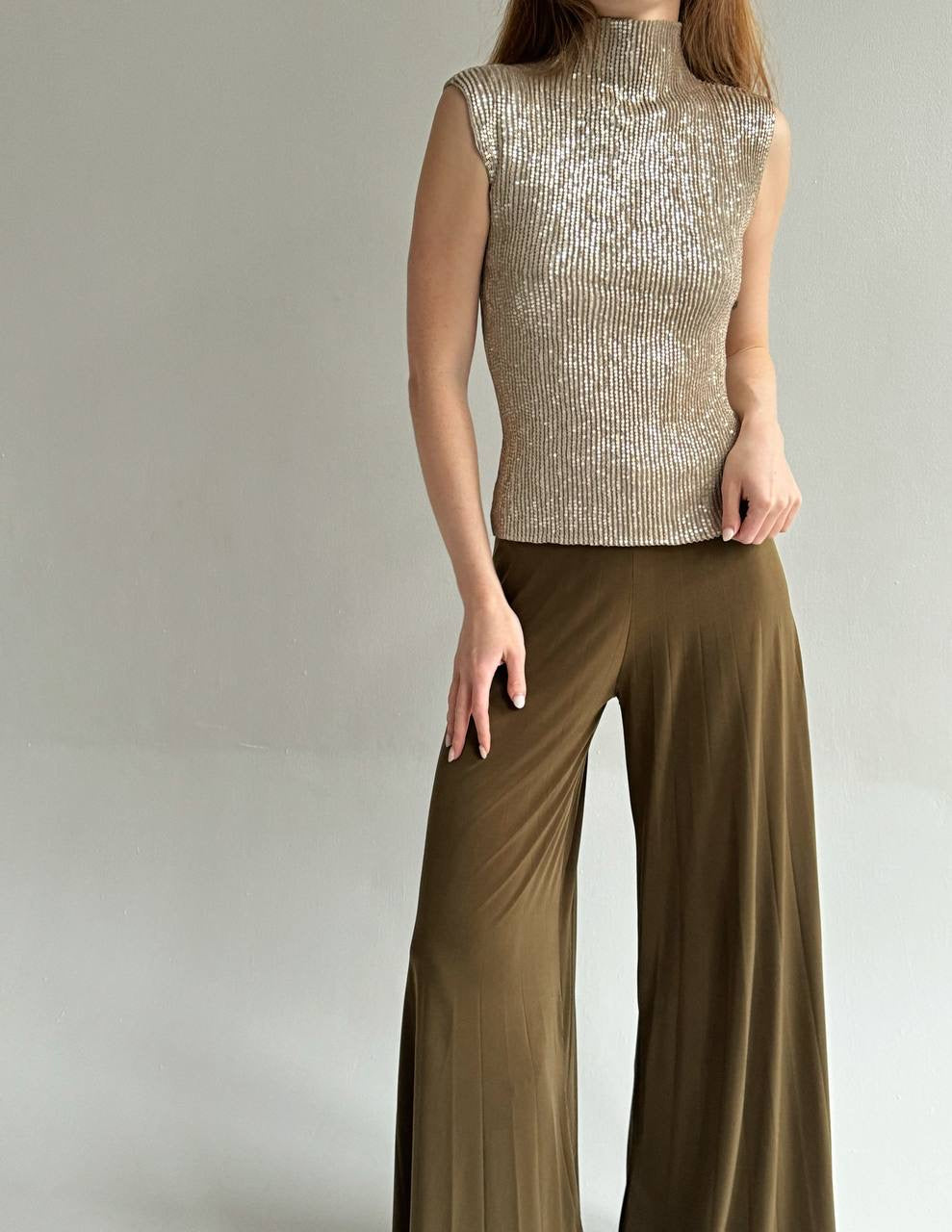 Vintage Specchio Pleats sequin top