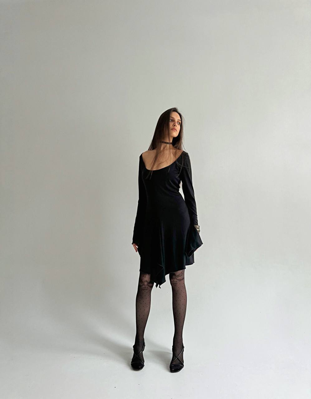 Vintage Gianfranco Ferre acetate gothic dress