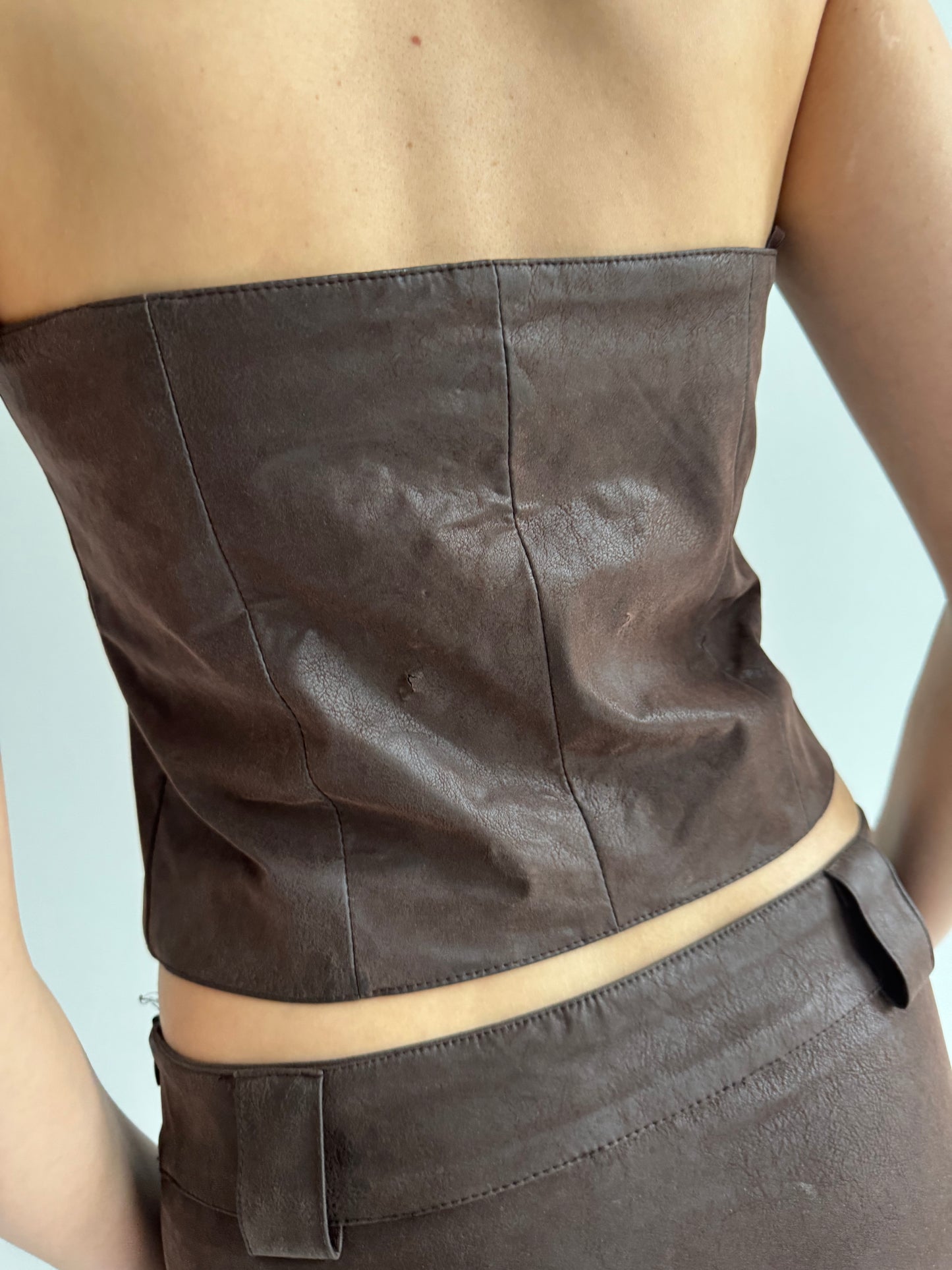 Vintage faux leather 2 piece suit