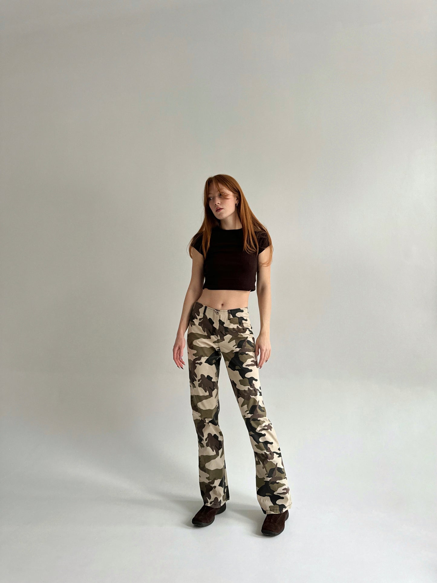 Vintage cotton military print pants