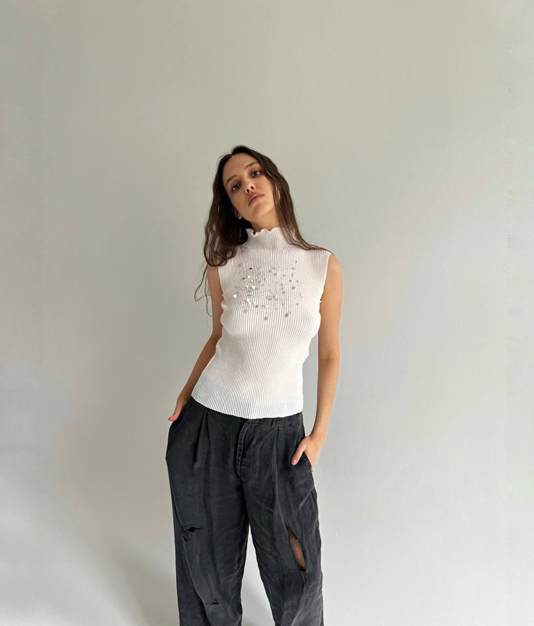 Vintage Japanese avant garde pleated top