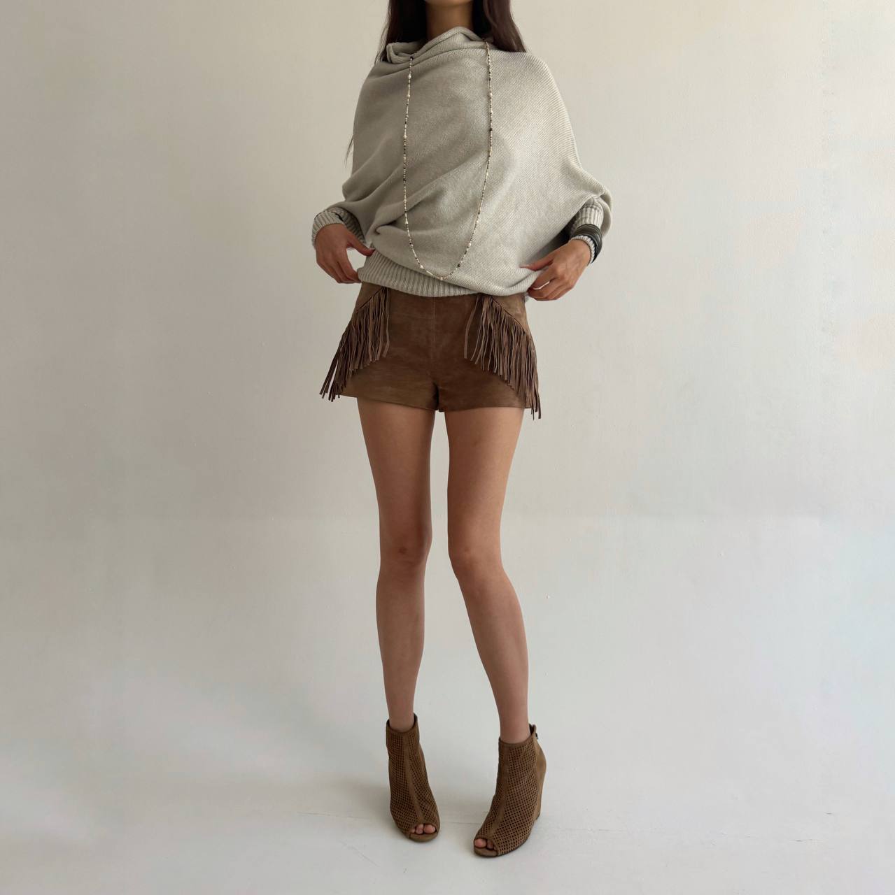 Genuine leather Liu Jo shorts with tassels