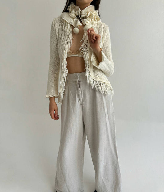 Vintage French fairycore pierot collar cardigan