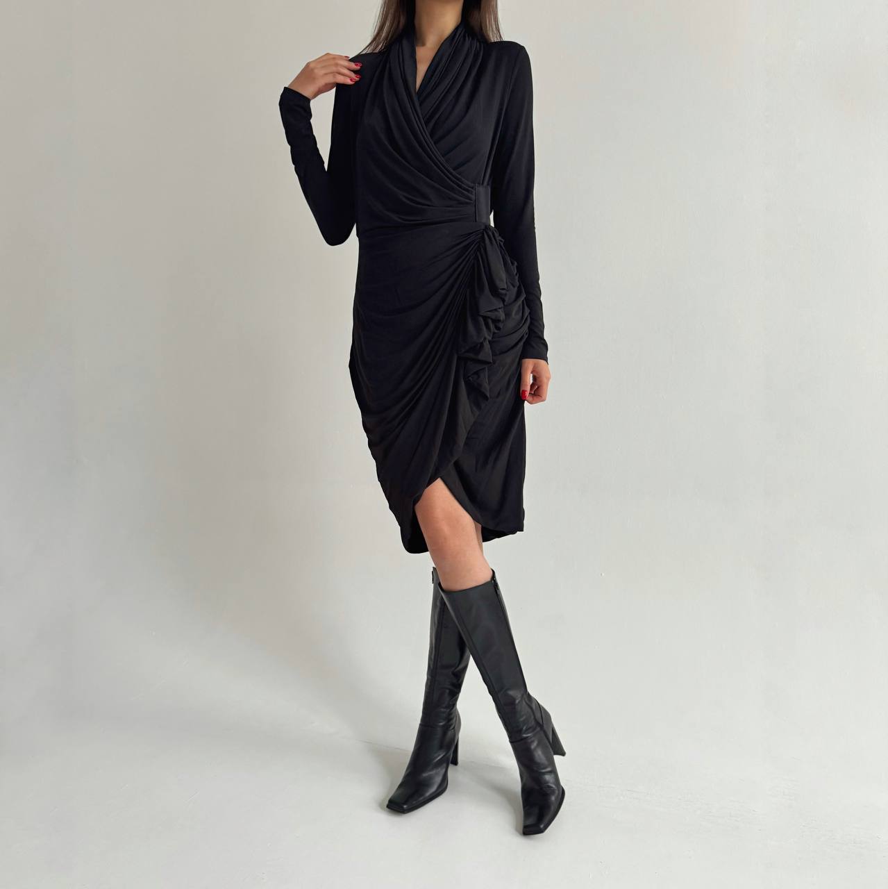 Avant garde All Saints viscose draped dress