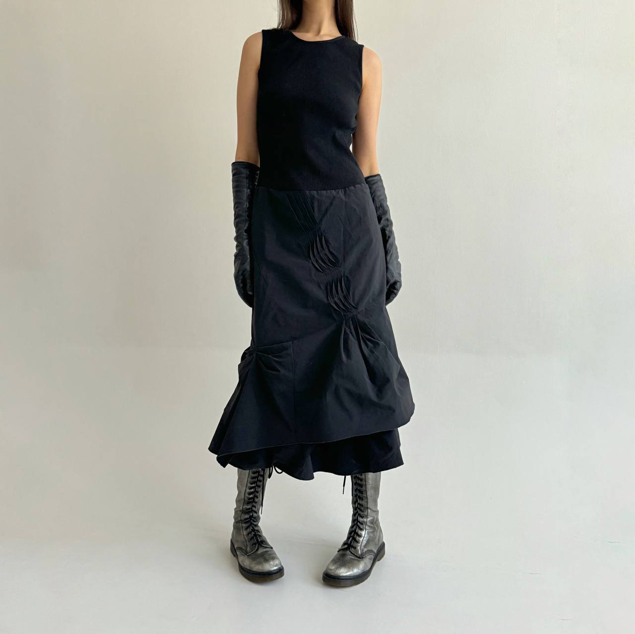 Avant garde cotton crinkle dress