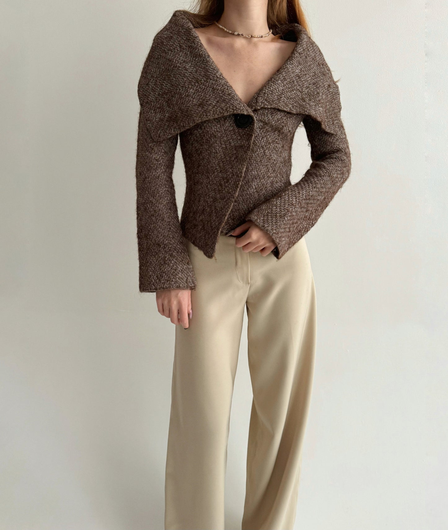 Vintage jacket with wide collar