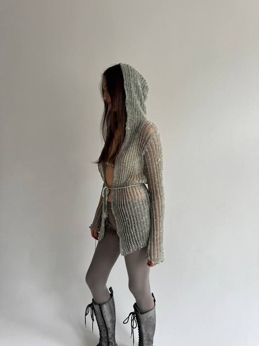 Vintage linen medieval cardigan