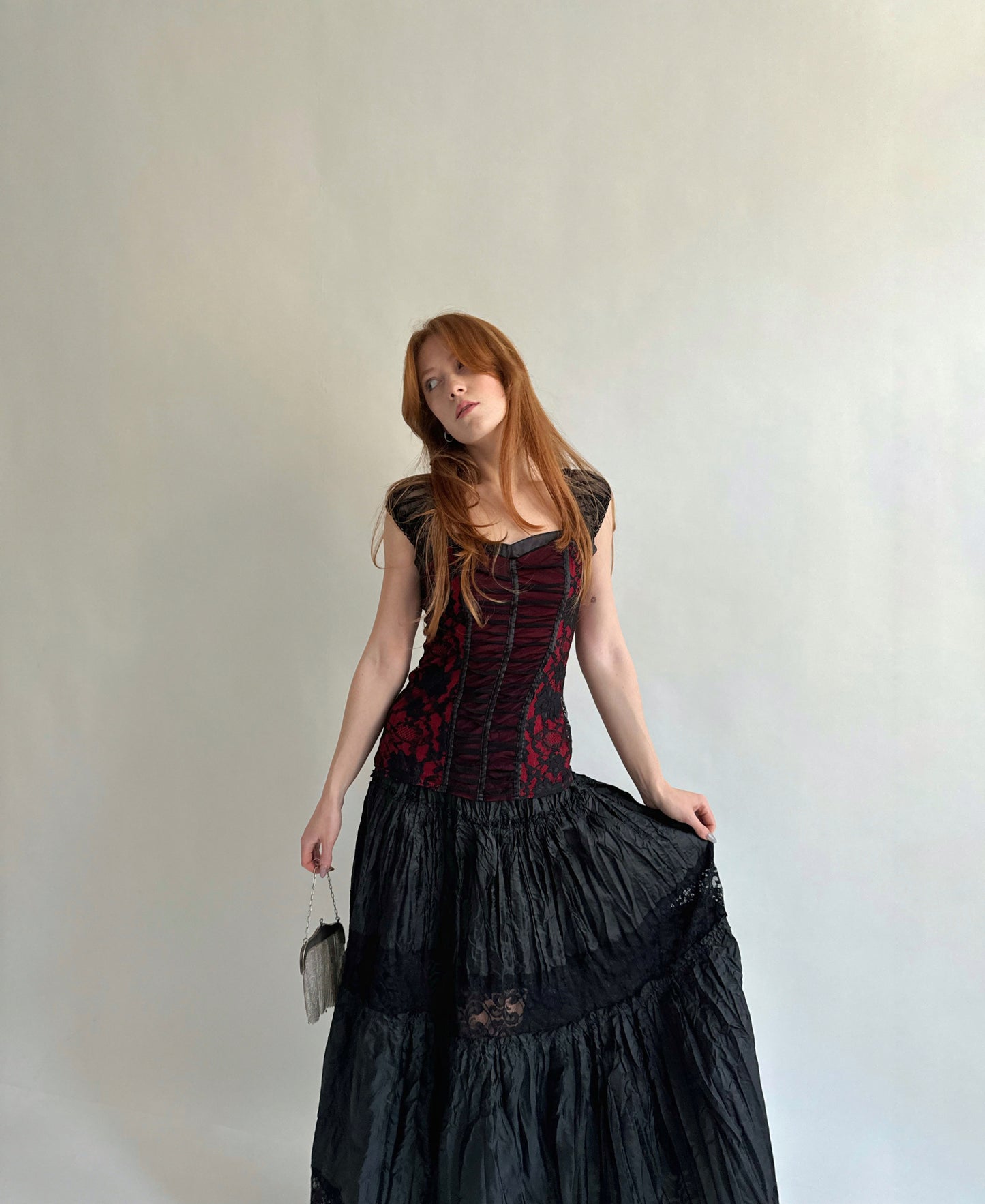 Vintage gothic blouse with lace