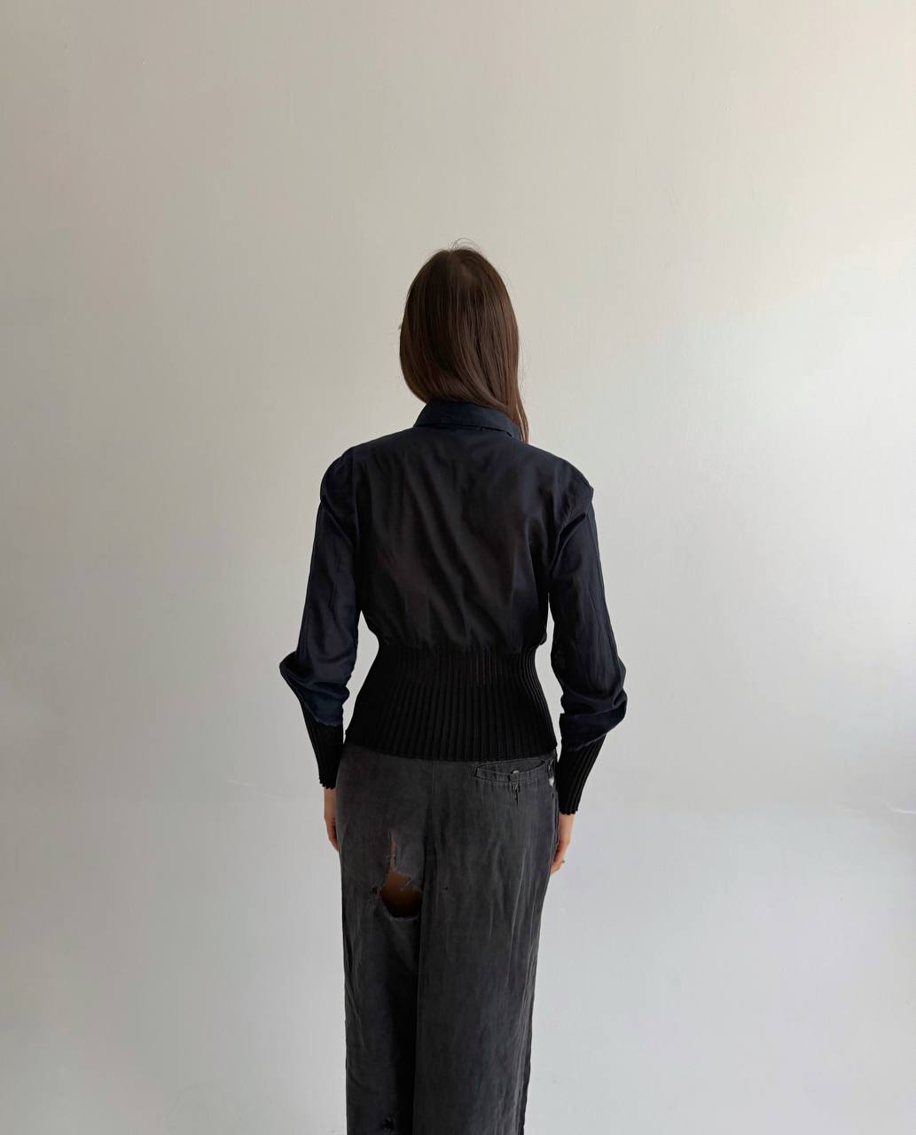 Vintage Anne Fontaine cotton zip blouse